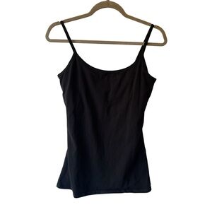 Pact Organic Camisole L Black Built in shelf bra Adjustable straps Cami tank top